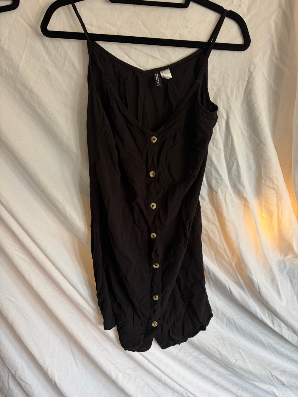 H&M Black Button-Front Camisole Dress